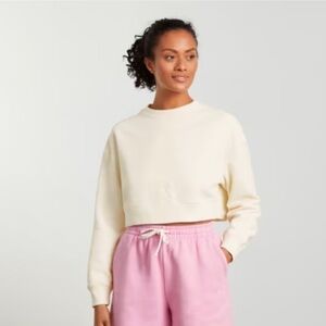 Everlane Cream Cropped Sweatshirt Long Sleeve Relaxed